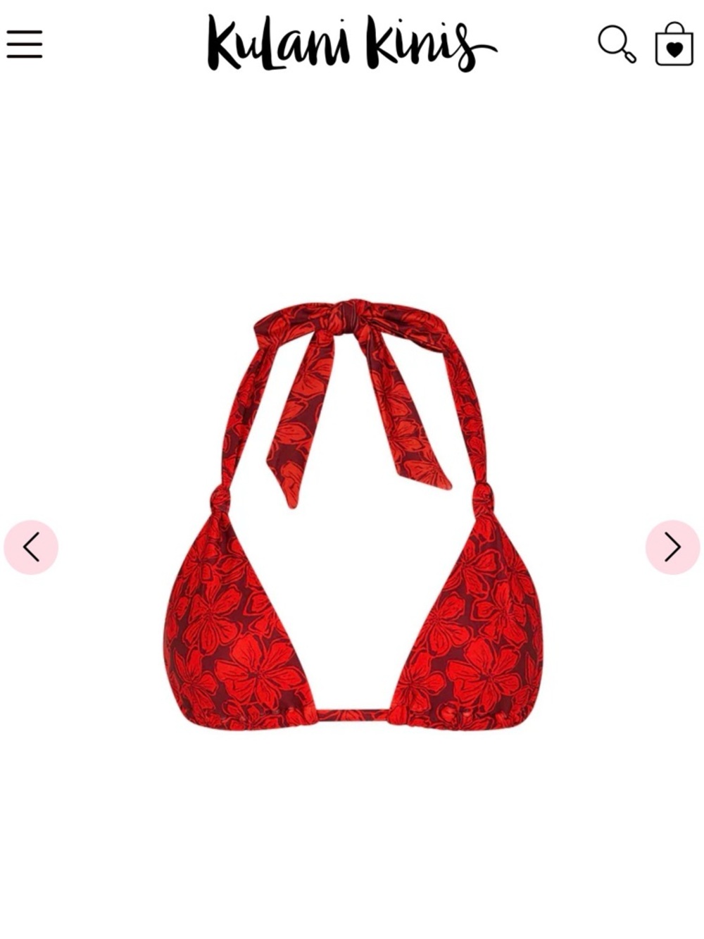 Kulani Kinis Sassy Sangria Halter Triangle Bikini Top